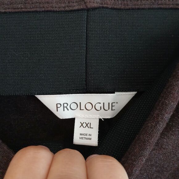 Prologue Straight Pencil Midi Skirt XXL Brown Flat Front Pull On Classic Preppy - Picture 3 of 6